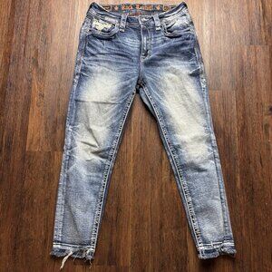 Rock Revival Arjean Easy Ankle Skinny Jeans Distressed Medium Wash Size 27